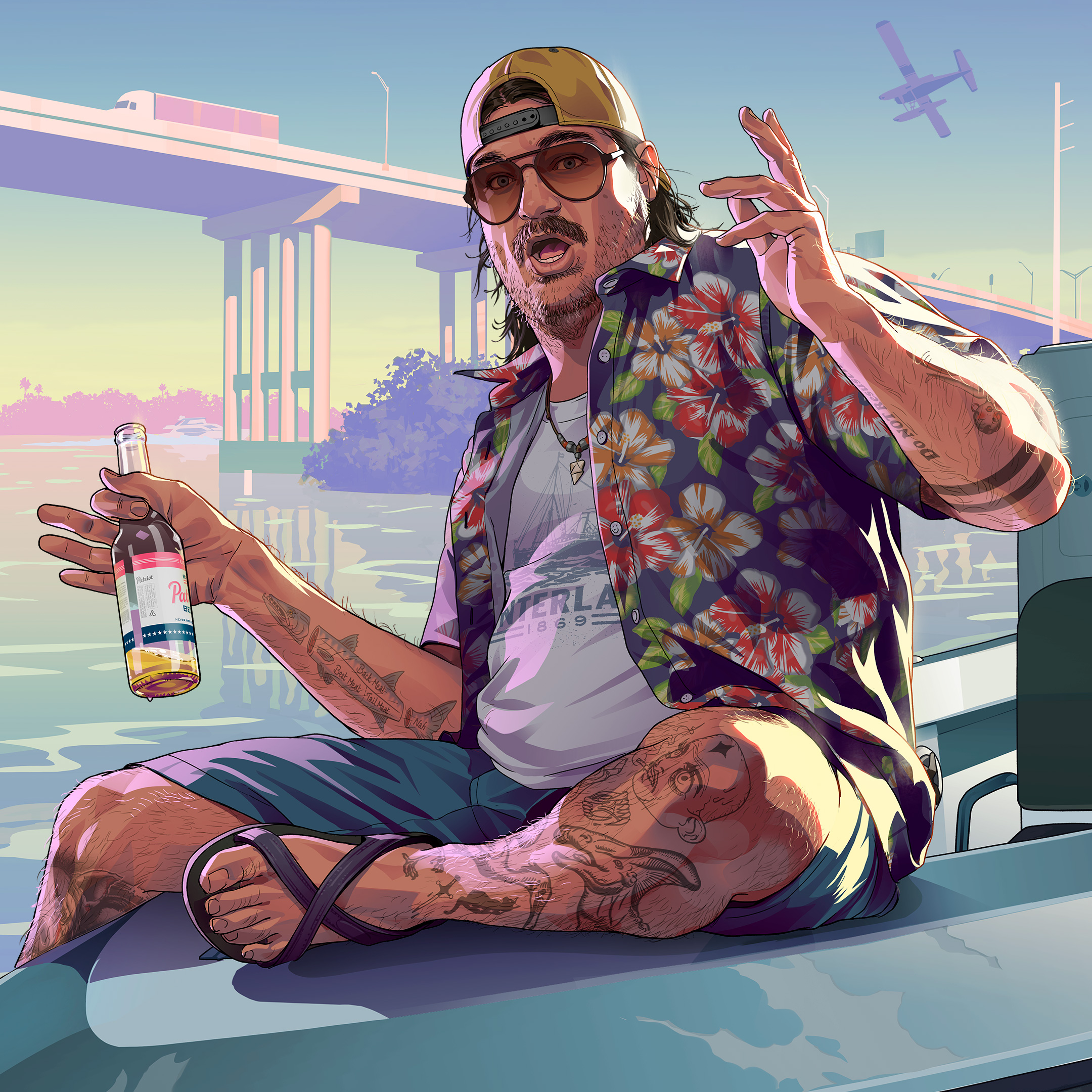 Cal Hampton in official GTA VI artwork